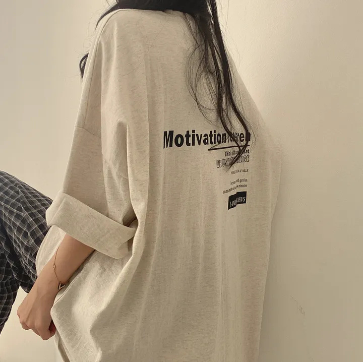 Cotton short sleeve T-shirt women's long summer Net popular loose Korean wholesale fashion brand long 2023 new Korea