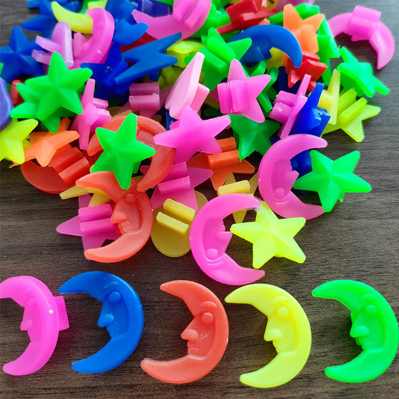 Factory wholesale bicycle spokes decorative colored beads star Moon lightning love wheel colored beads mixed bag