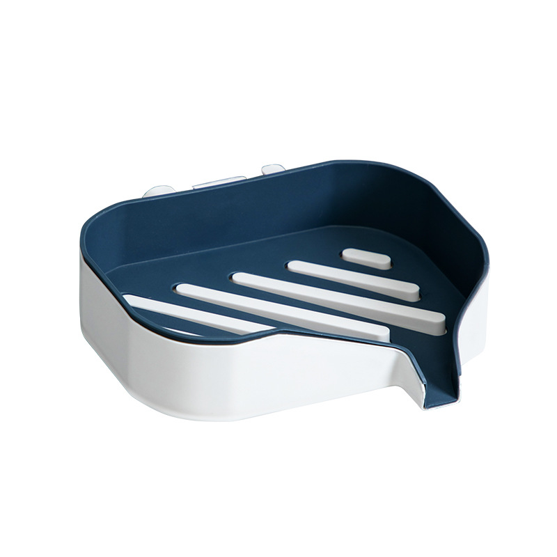 Double-layer Soap Box Punch-free Wall-mounted Non-stagnant Draining Household Bathroom Soap Nail-free Suction-type Soap Holder
