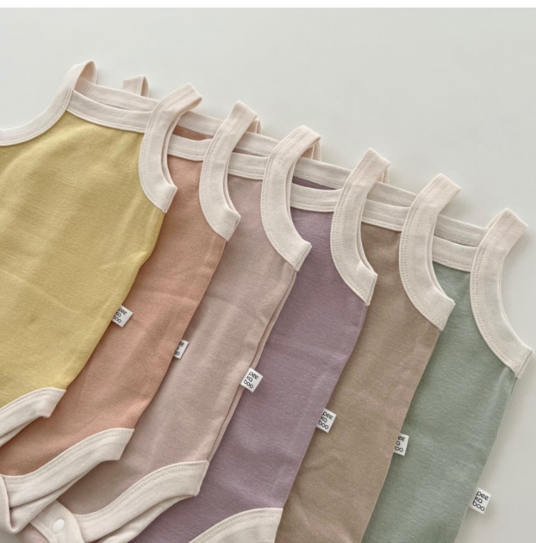 2023 Newborn Cotton Sling Jumpsuit Baby Summer Simple Comfortable Triangle Fart Climbing Vest