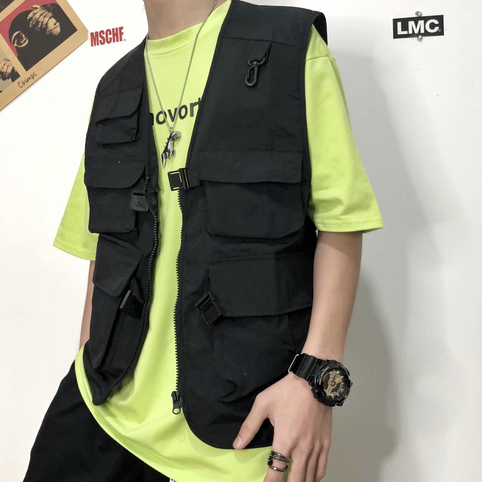 Men's Vest New 2020 Summer Hong Kong Style Loose Casual Men's Fashionable Large Size Vest Vest