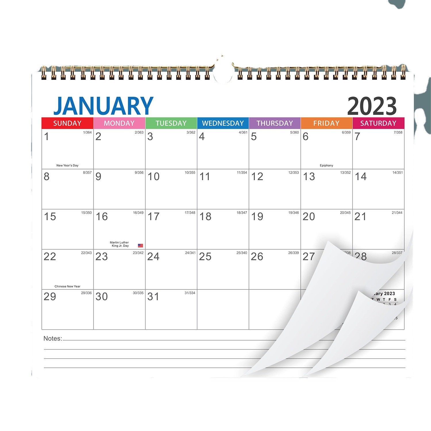 Cross-border Hot New 24-25 Year English Calendar YORing Calendar Simple Creative Countdown Desktop Calendar