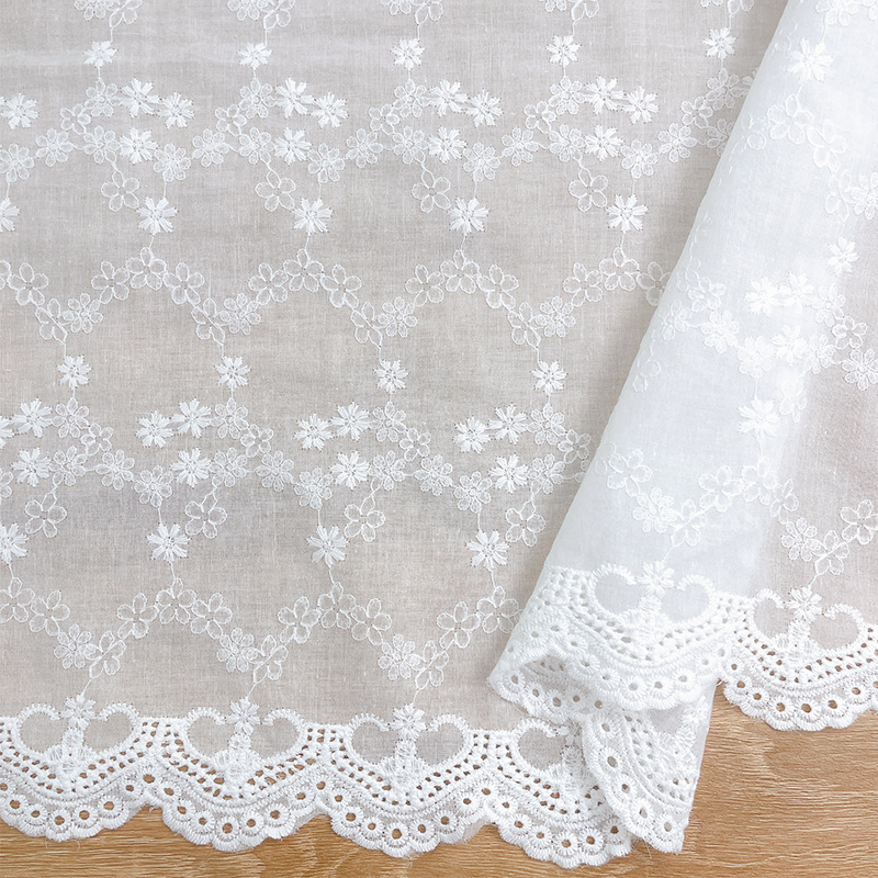 Cotton Jacquard Embroidered Fabric Lolita Skirt Cotton Children's Pajamas Lace Embroidered Cloth Clothing Lace Fabric
