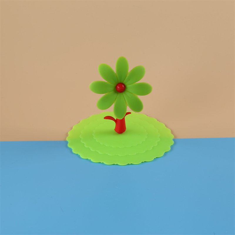 100mm Flower Cup Lid Cute Sunflower Silicone Sunflower Wave Series Dustproof Daily