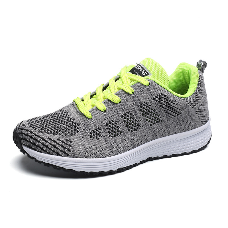 Spot Cross-border Hot Sale Large Size Women's Shoes Front Lace-up Fly-woven Sports Shoes Breathable Mesh Running Shoes for Women