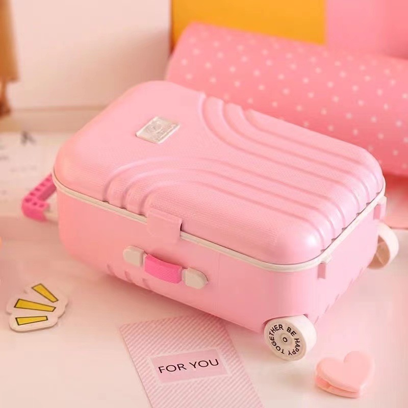 DIY Handmade Jewelry Storage Box Suitcase Piggy Bank Trunk Shape Piggy Bank Trolley Case Piggy Bank