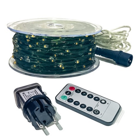 Cross-border Amazon low voltage outdoor remote control copper wire lamp Christmas tree decoration 50M100M light string starry Garland