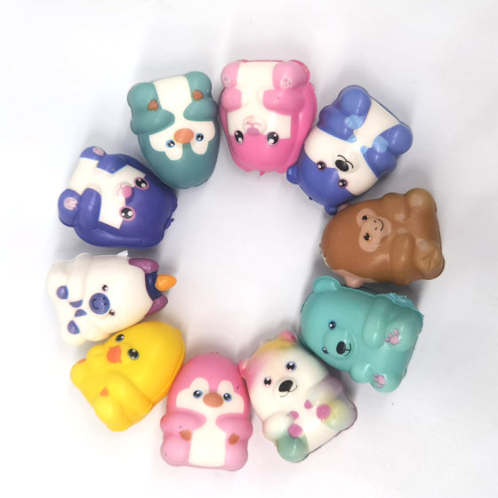 Cross-border blind box decompression toy Squishy cartoon twisted egg doll animal PU slow rebound pinch Music 24 models