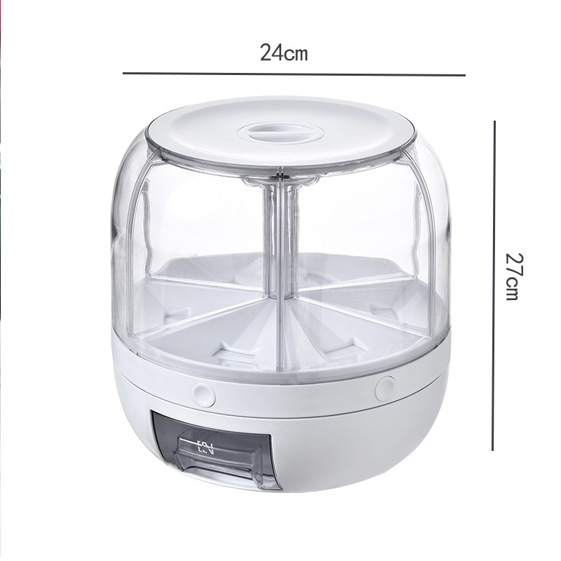 Dielectric Rice Bucket Rotatable Household Insect-proof Moisture-proof Multifunctional Sealed Rice Storage Box Classification Grain Storage Box