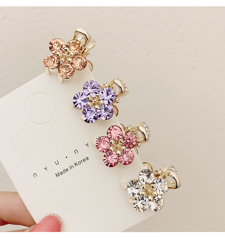 Small Bangs Grab Clip 2022 New Crystal Flower Side Hairpin Korean Internet Celebrity Mini Elegant Grab Hair Accessories_voghion.com