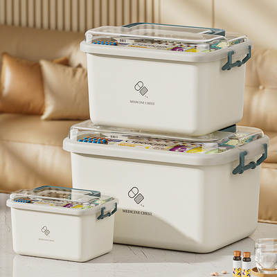 Household large-capacity medicine box multi-layer plastic medicine storage box multifunctional portable first aid box large medicine box