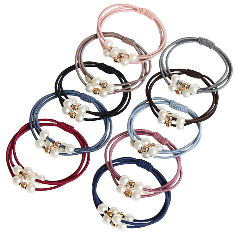 Factory wholesale Korean version of high elastic base tie head rubber band Black seamless labeling base hair ring headdress hair accessories
