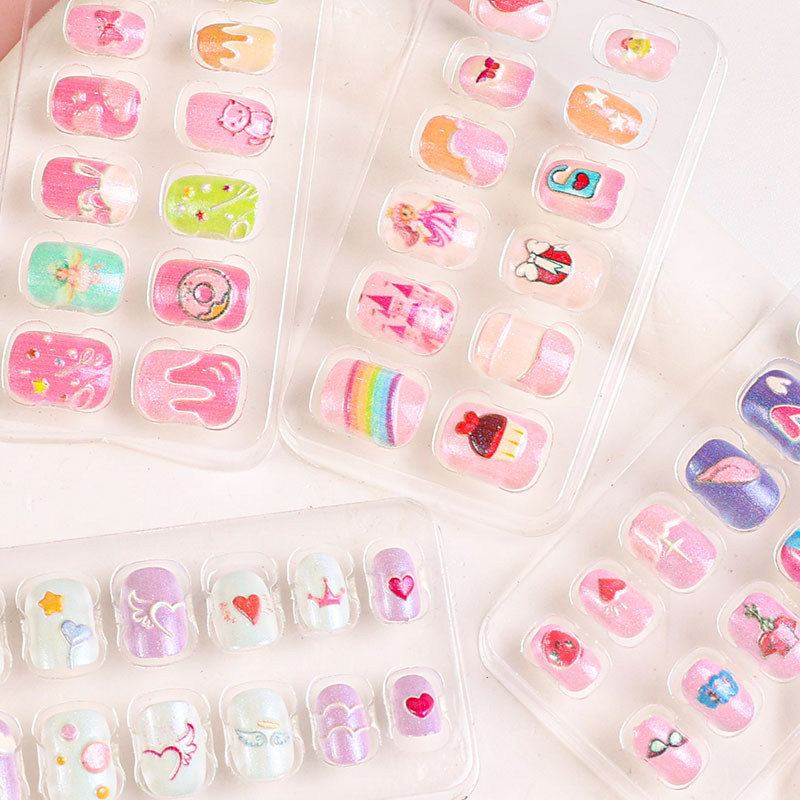 Children's Cartoon Nail Stickers Baby Toy Nail Chips Finger Wear Nails New Cute Princess Self-Adhesive Nail Art Stickers