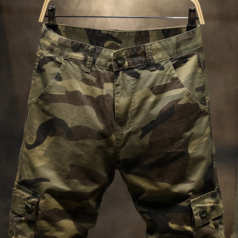 Stretch Camouflage Covers Men's Straight Multi-Pocket Youth Military Pants Special Forces Security Durable Wear-Resistant Work Pants