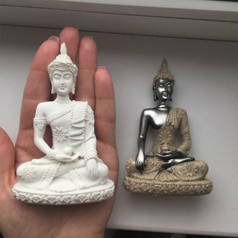 創意東南亞佛像擺件跨境迷你禪意家居客廳玄關裝飾樹脂工藝裝飾品