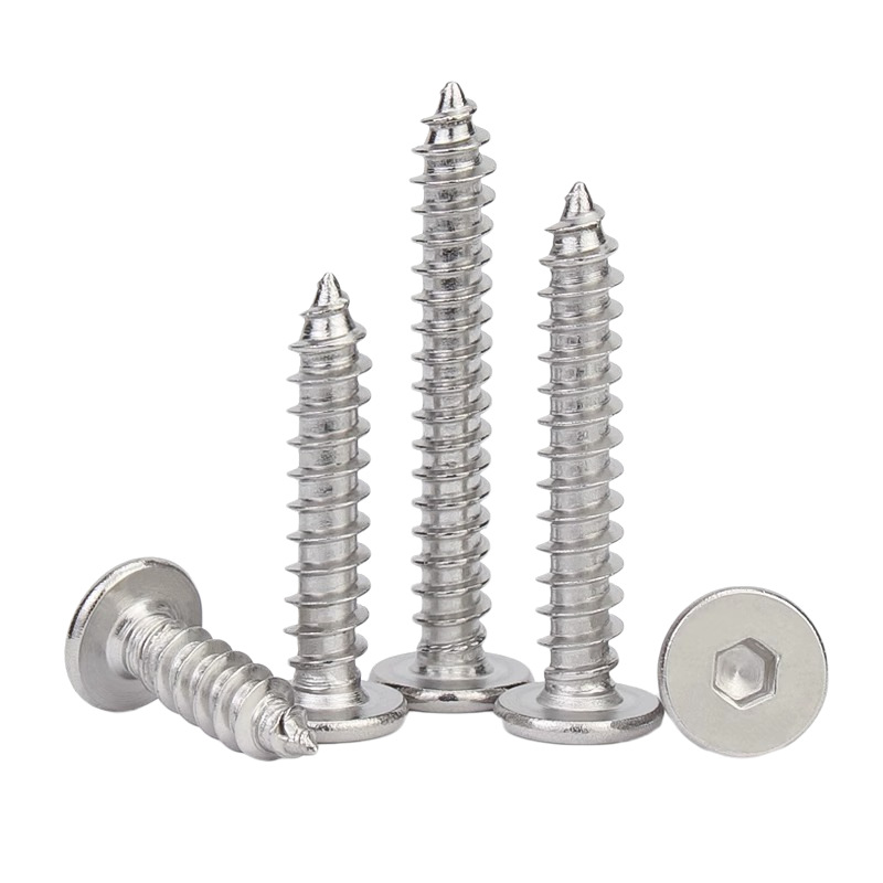 304 stainless steel ultra-thin flat head self-tapping screw flat head self-tapping nail thin flat head hex socket self-tapping screw