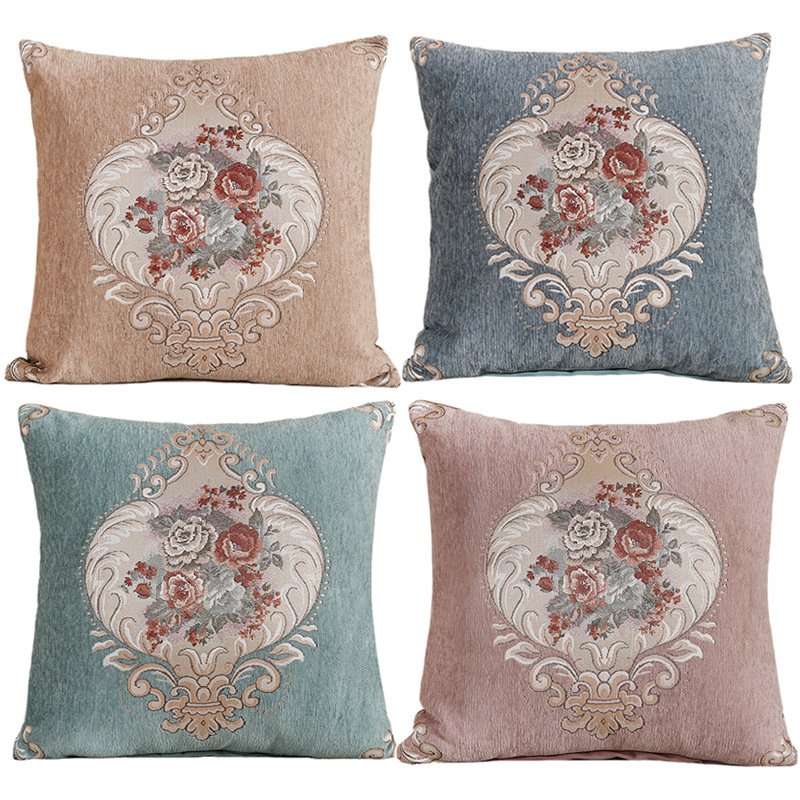 New home light luxury sofa waist support Amazon one-piece delivery Nordic style jacquard pillowcase cushion wholesale