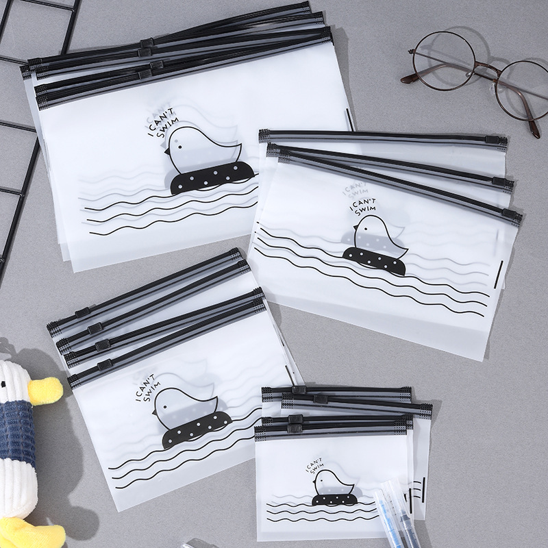 Cartoon zipper bag chicken bag frosted storage bag hair ring jewelry bag pencil case ziplock bag socks Universal Packaging