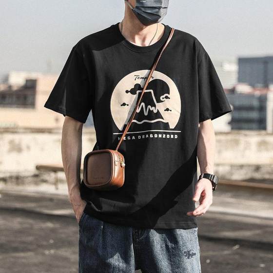 Pure Cotton Heavy 2025 Loose New Men's Short-sleeved T-shirt Clothes Pure Cotton Half-sleeved White T-shirt Base Shirt Spring