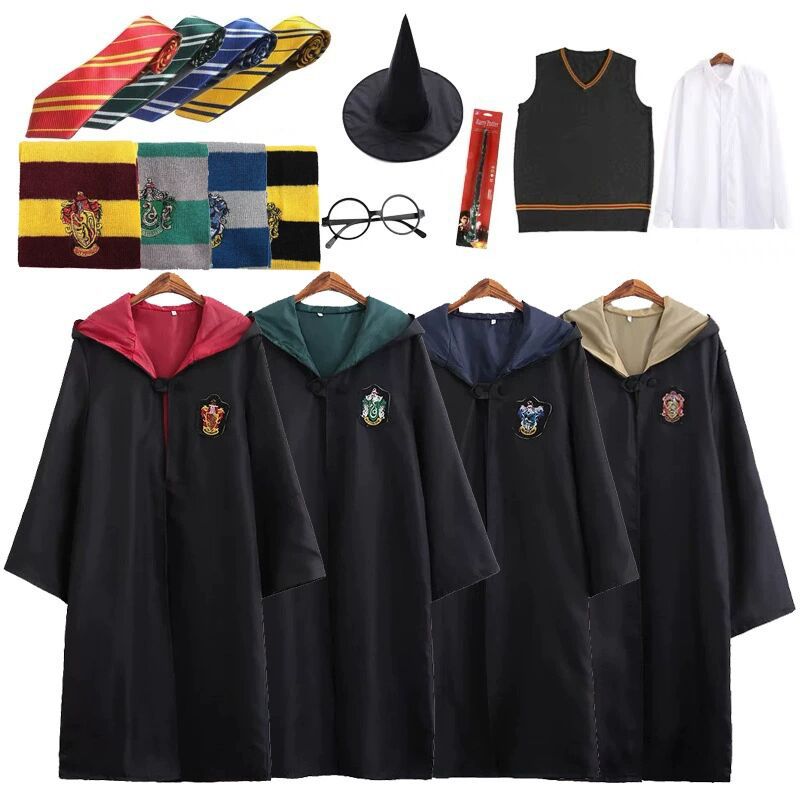Harry Potter Costume Magic Robe College cos Costume Halloween Cloak Cape Children Cosplay Performance Costume