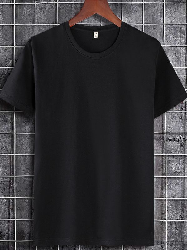 Spot crew neck 180gCVC solid color combed cotton texture large size short sleeve T-shirt men's and women's sports loose half sleeve