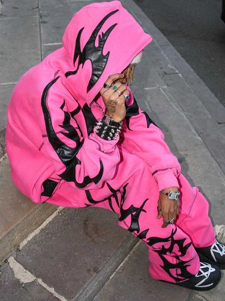 2023 cross-border foreign trade wholesale sportswear suit sweater unisex loose hoodie sweater Gothic