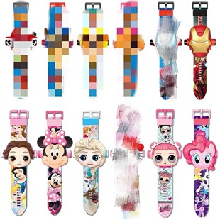 Children's cartoon electronic watch projection table 24 Figure flip watch boys and girls kindergarten toy watch a generation of hair