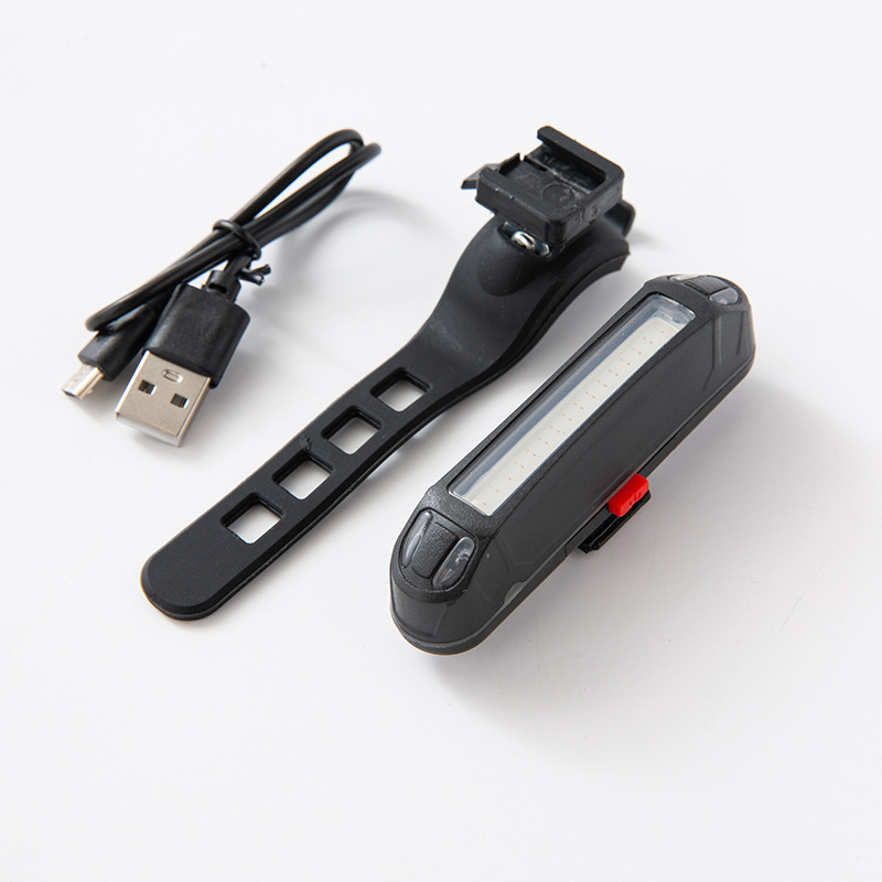 Bicycle tail light USB rechargeable night light three-color flash warning light mountain bike cycling light bicycle accessories