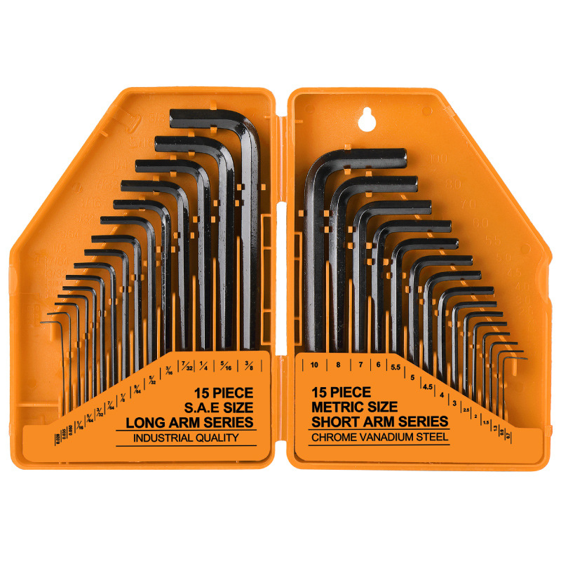 30 pieces of Allen wrench set ball wrench Metric inch hexagon tool Allen screwdriver wrench