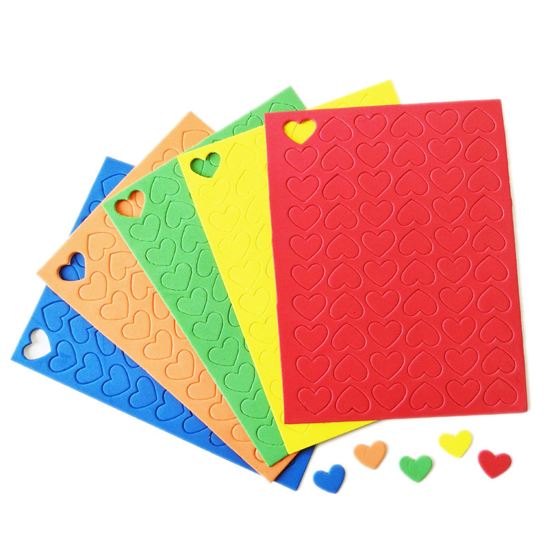 Various specifications heart-shaped patch EVA foam sticker toy color Heart Children's DIY making material sponge sticker
