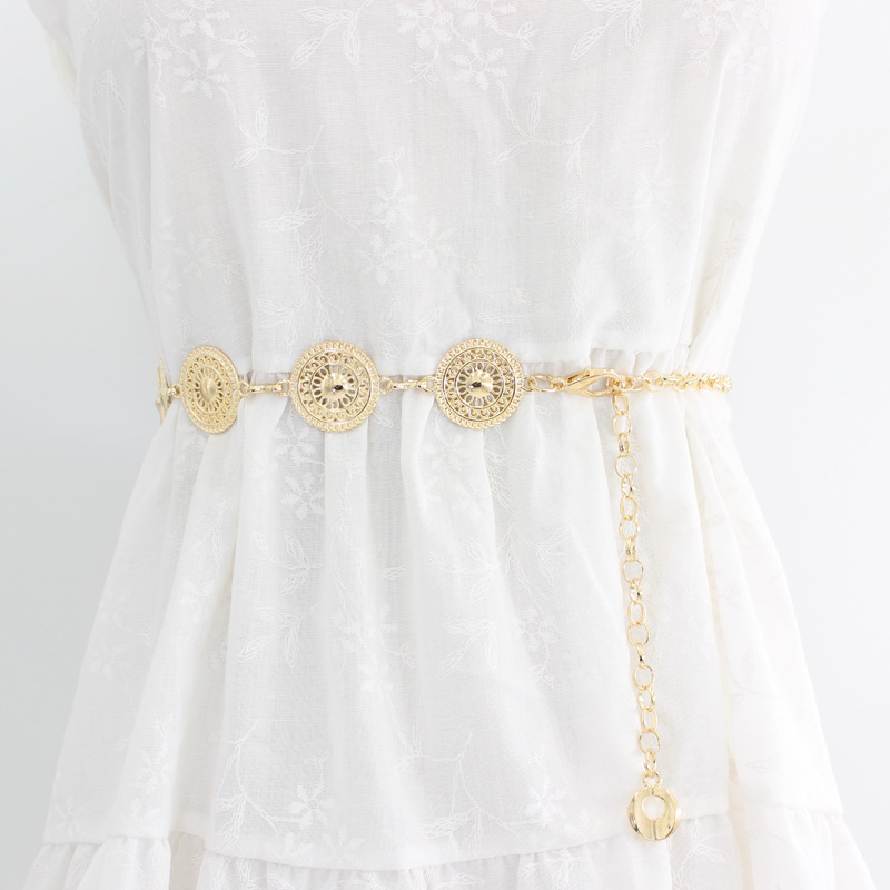 Spring and summer hook adjustable waist chain women's European and American fashion metal string with dress sweater decorative waist chain