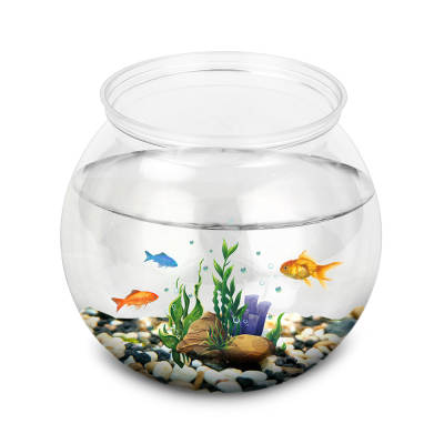 Small Fish Tank Super White Fish Tank Transparent Plastic Round Ball Fish Tank Living Room Desktop Household Drop-resistant Goldfish Tank