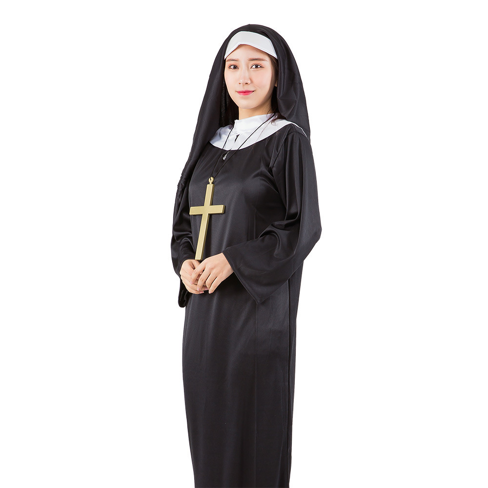 Halloween Costume Priest Nuns Fancy Costume Adult cosplay Maria Missionary Priest Costume