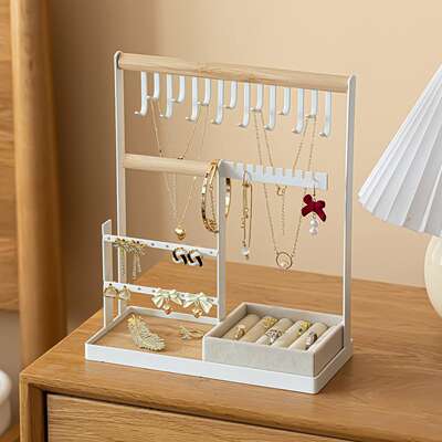 Japanese-style iron jewelry rack entry entrance key small object rack necklace earrings jewelry storage display rack