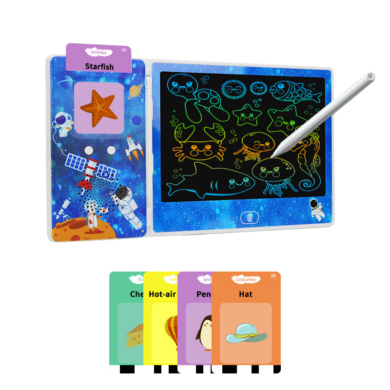 Children's card machine painting all-in-one machine bilingual Enlightenment puzzle card insertion machine children's painting handwriting board early education machine