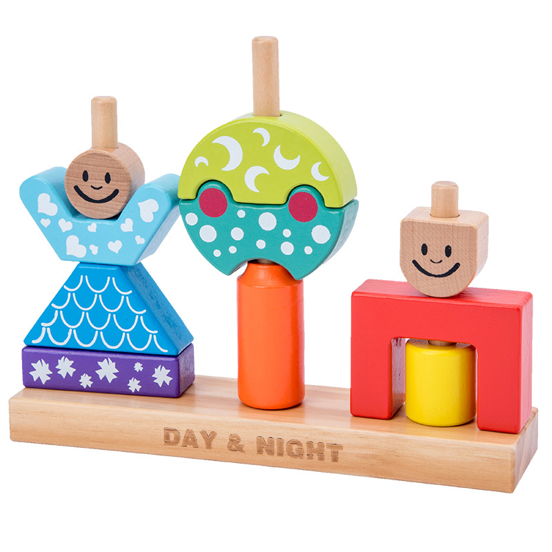 Children's Assembled Building Blocks Big Particles Day and Night Rabbit Baby Boys Early Education Educational toys Wholesale toys