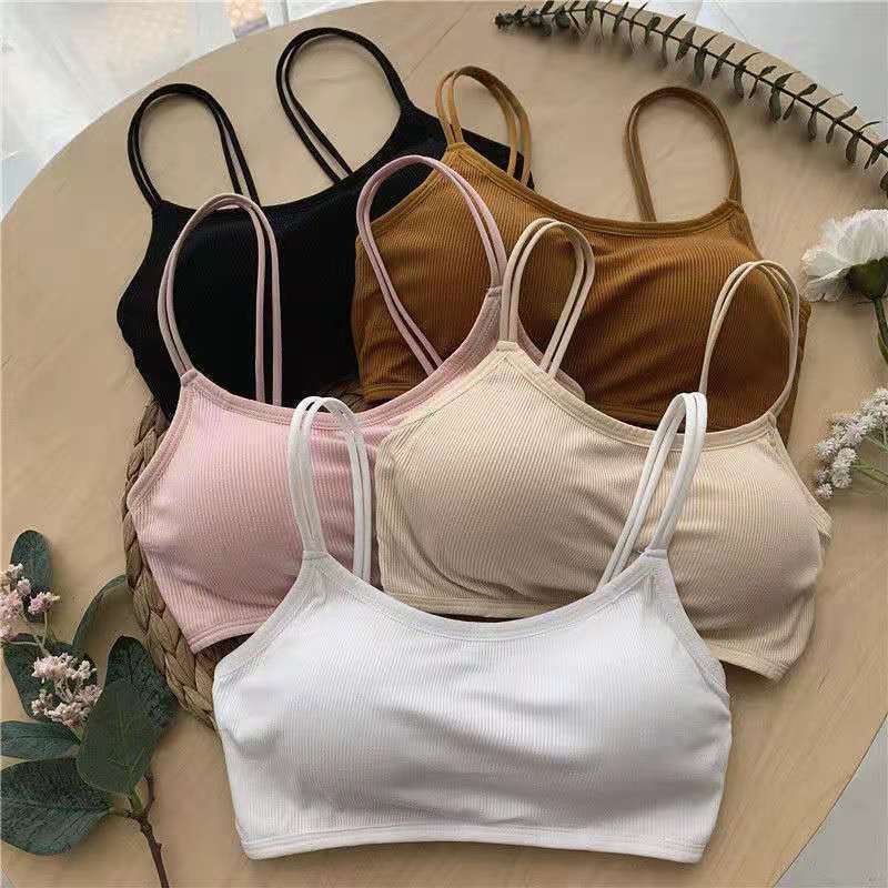 セクシーな背中の開いた Bralette 女性のベスト胸パッドなし鋼リング下着学生ベストナイロン生地快適な通気性|undefined