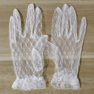 Bridal Wedding Dress Tulle Lace Gloves Daily Performance Gift Wedding Short Mesh Sexy White Wholesale