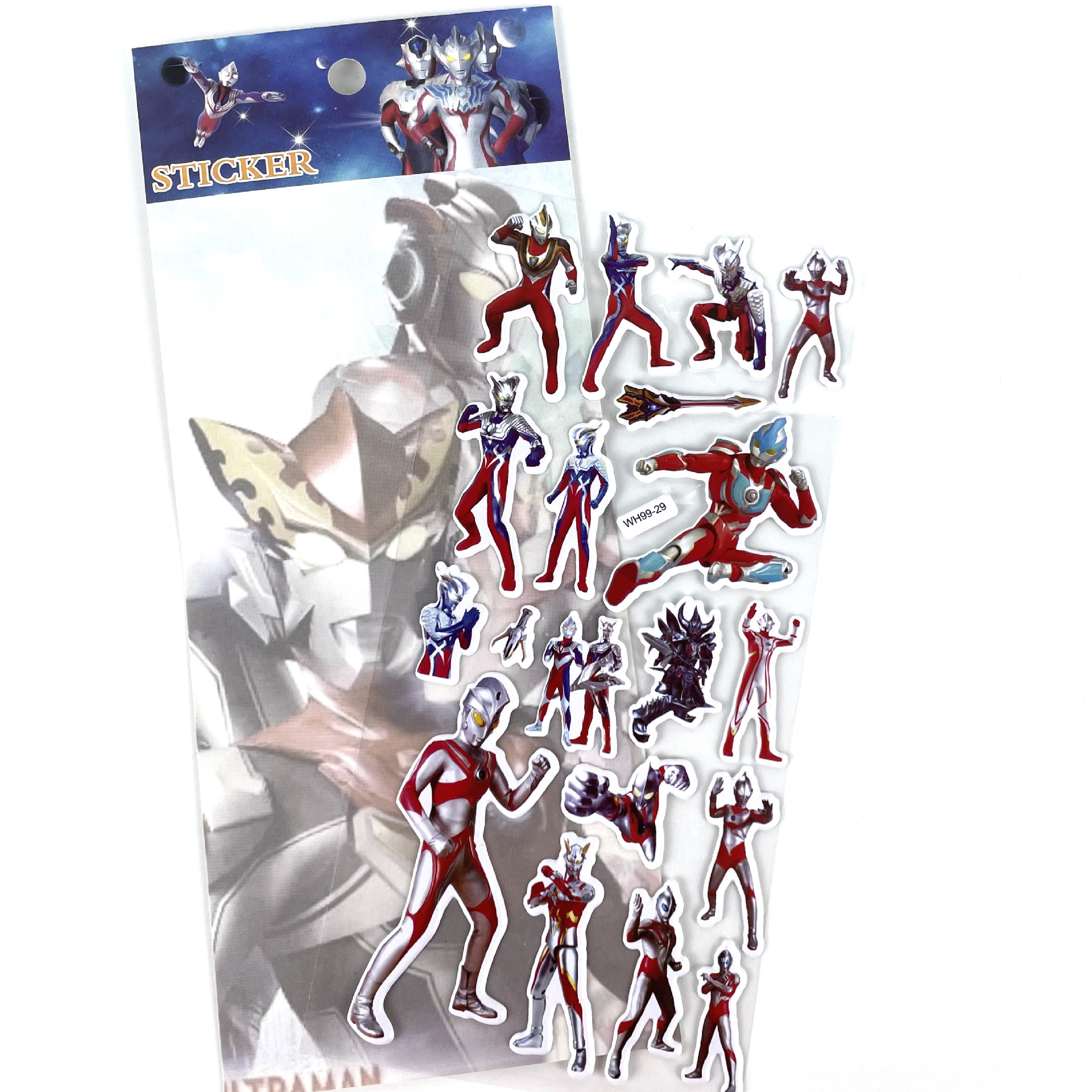 Spot supply children's cartoon stickers Ultraman bubble stickers car plane boy reward sticker manufacturers