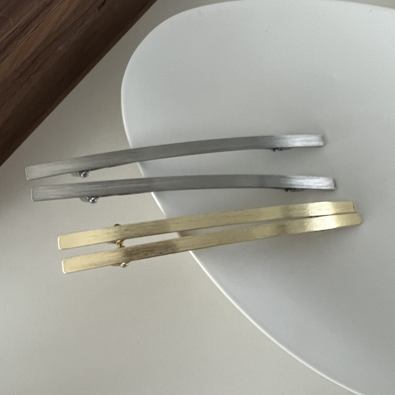 Forcina per capelli in metallo con design di nicchia in stile coreano, semplice, estiva, con clip posteriore e laterale, a molla, tutto abbinato_voghion.com