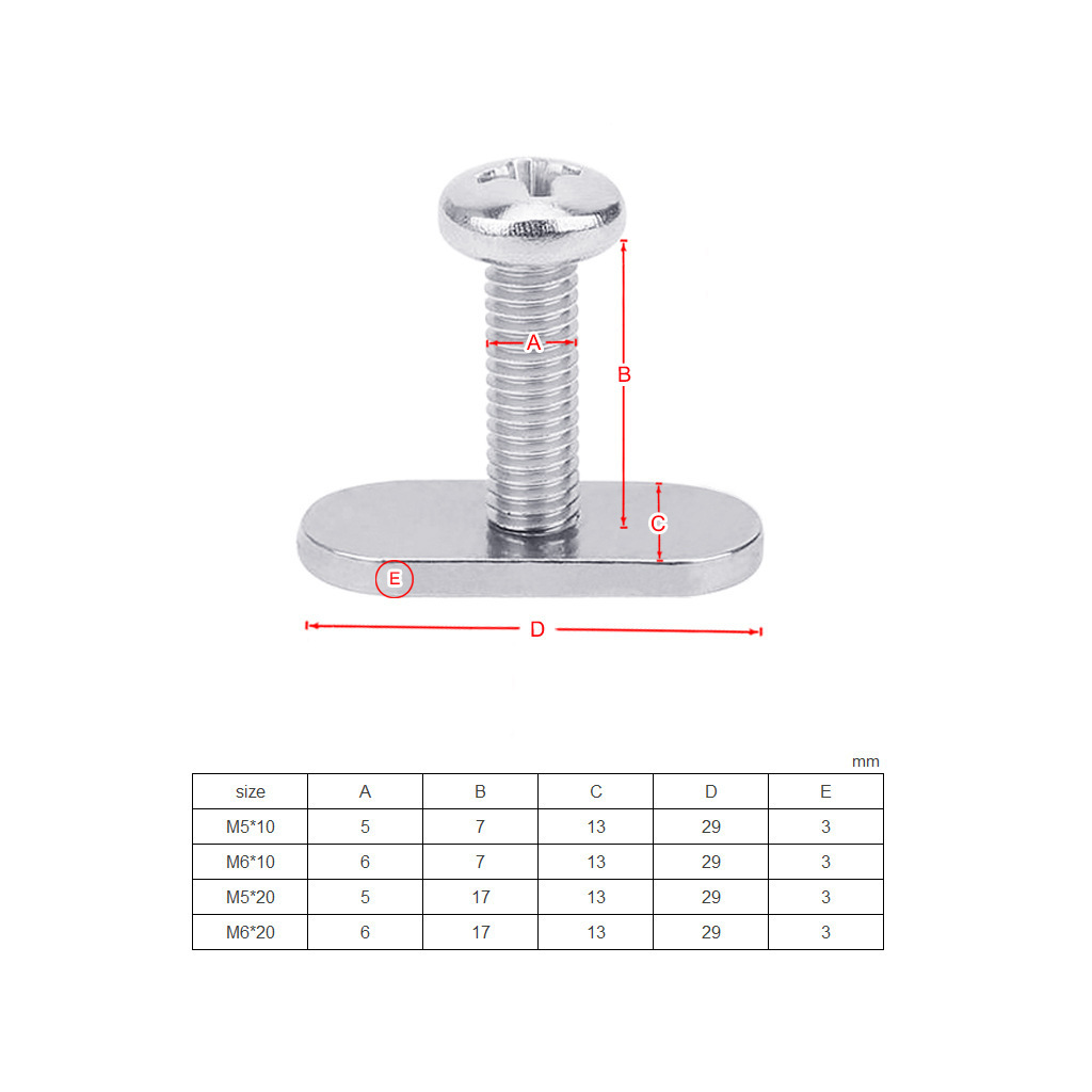Cross-border 316 stainless steel slide rail track screw nut fastener kayak canoe Marine modification parts
