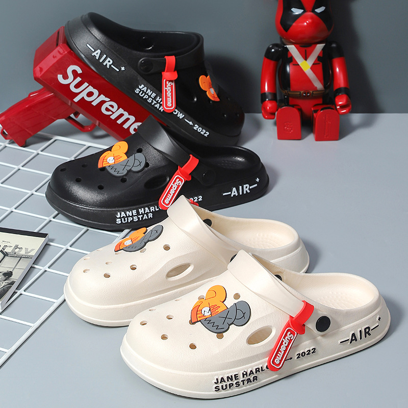 Men's Cave Shoes Summer Outfit Cartoon Fashionable Household Couple's Cave Sandals Toe Beach Slippers Female Students