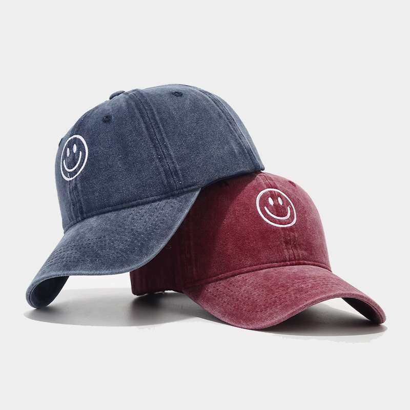 ins New Artistic Soft Top Cute Smiley Cap Women's Autumn Outdoor Sun Protection Sun Hat Men's Baseball Cap