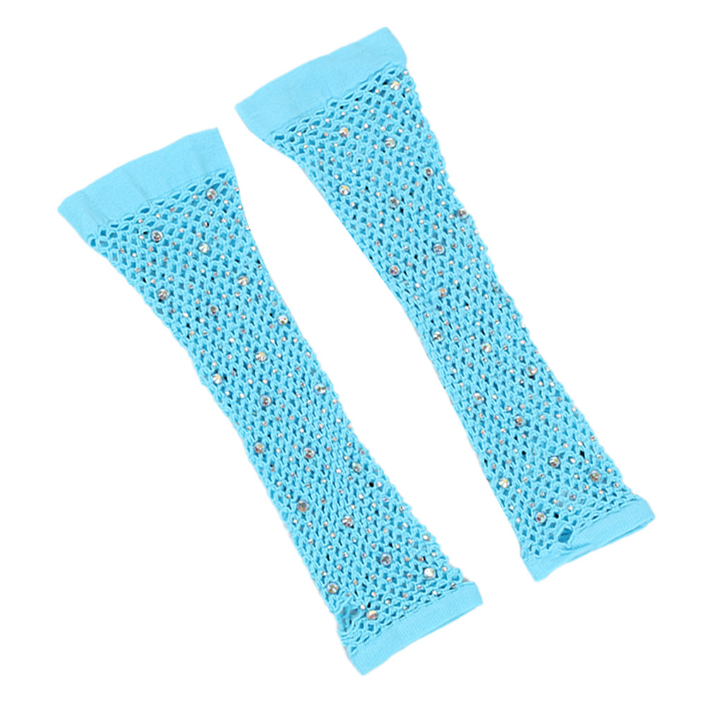 80 Ball Diamond Gloves Party Fishing Net Stretch Mesh Gloves European and American Retro Cross-border Sexy Hot Drilling Gloves_voghion.com