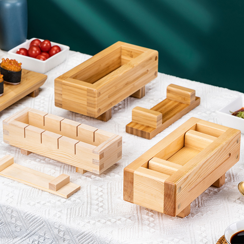 Melaleuca Sushi Mold Dish Flat Pressing Wooden Utensils Roller Shutter Laleuca Sushi Tools Bamboo Pressing Rice Mold