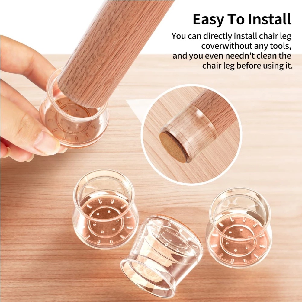 New Silicone Chair Foot Cover Mute Wear-resistant Stool Table Foot Protective Cover Floor Non-slip Table and Chair Foot Pad
