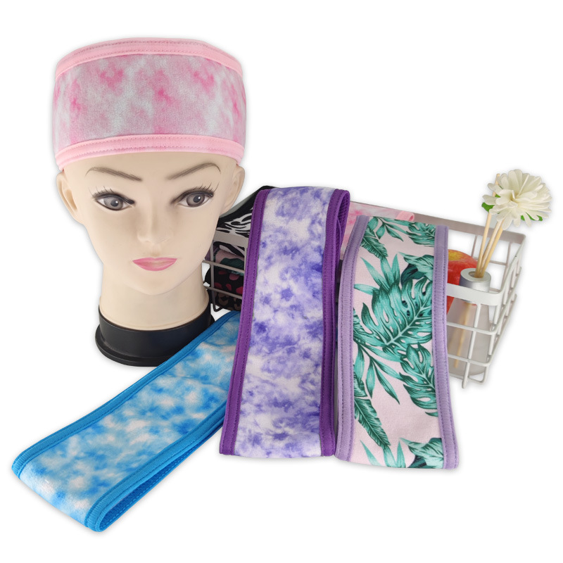 Factory Printed Towel Fabric Magic Buckle Headband Wash Hair Band Sports Yoga Makeup Women's Headband Headband
