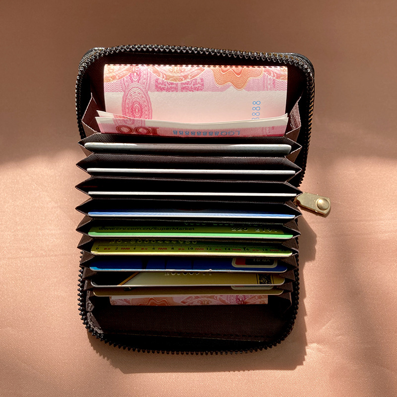 New Square Embroidered Organ 9 Kaka Bag Fashion Short Wallet Niche Design Card Storage Bag Card Holder