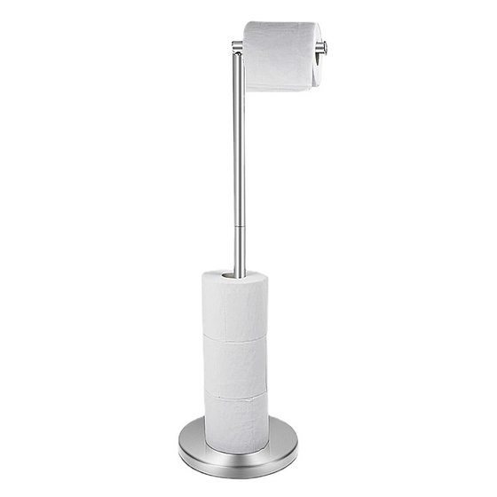 Foreign trade toilet tissue holder single rod stainless steel floor Vertical Roll holder bathroom floor toilet paper holder punch-free