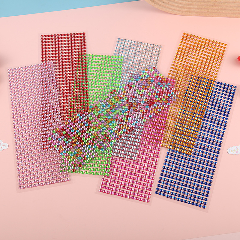 Children's colored diamond stickers handmade acrylic Diamond stickers 6mm shiny diamond diy decorative stickers jewelry toys